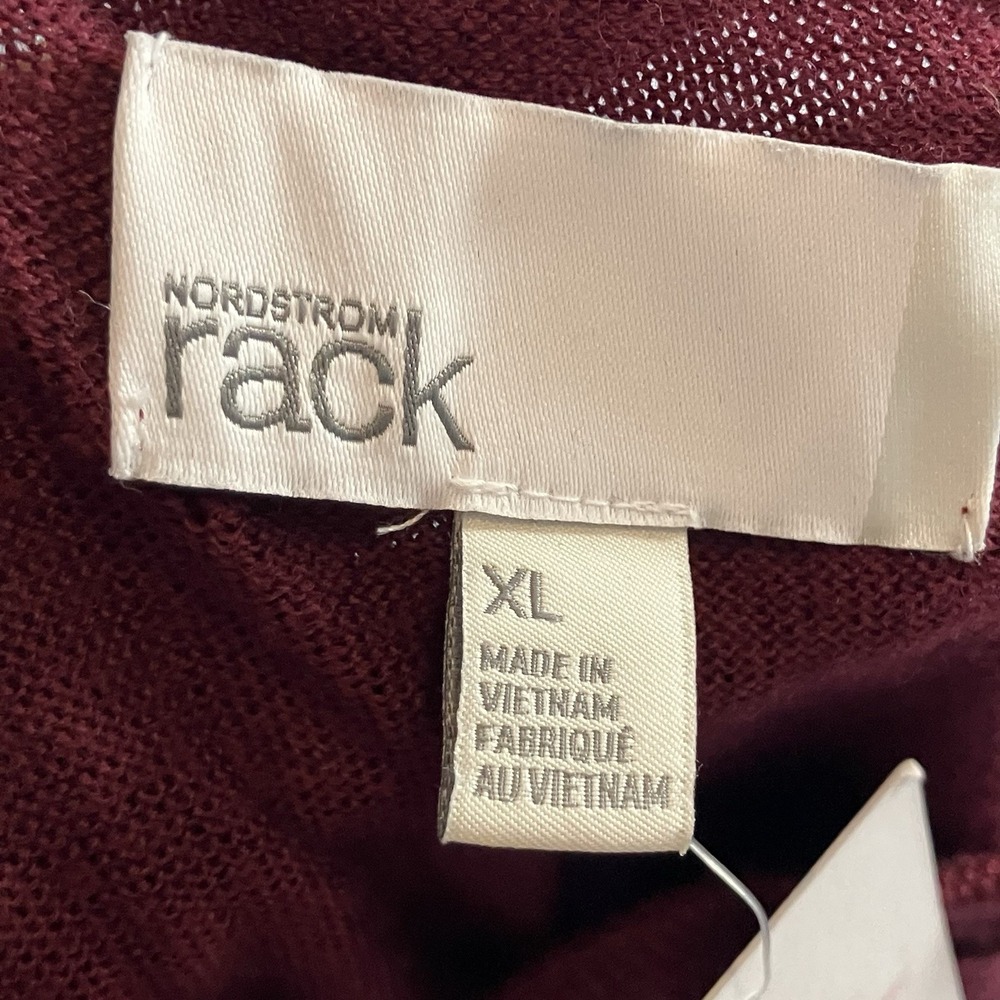 Nordstrom Rack Sweater Mens Size XL Burgundy Merino Wool Long Sleeve - Picture 5 of 8